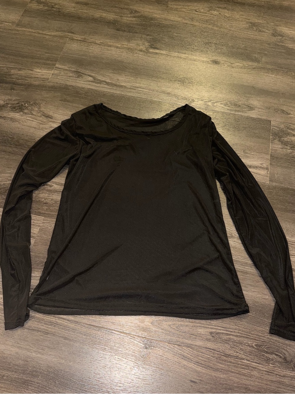 Mesh Black Long Sleeve Top
